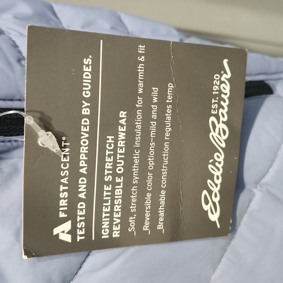 NWT Eddie Bauer Ignitelite Reversible Hooded Jacket Dusty Blue Gray First Ascent - Picture 11 of 15